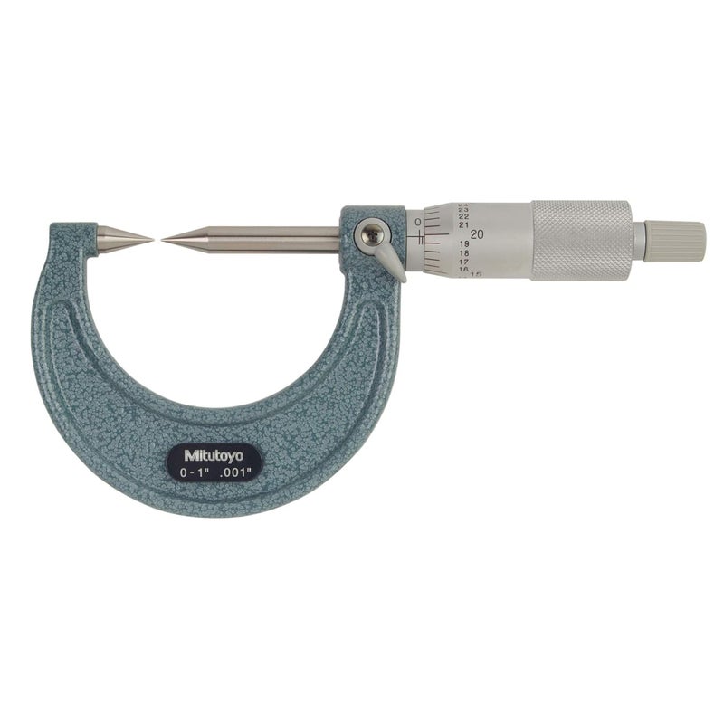 Mitutoyo Mitutoyo 112225 0  1 X 001 Point Micrometer Ratchet 30 Deg Steel Points 
