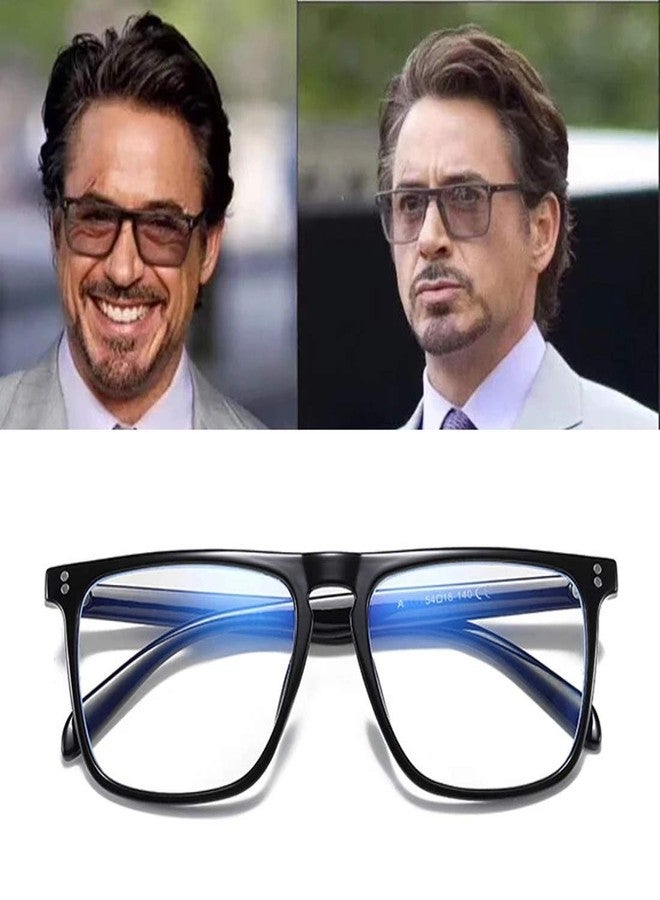 PIRASO Blue Light Blocking Blue Cut Anti-Glare Square Eyeglasses, Robert Downey Jr Frame for Eye Protection from UV by Computer/Tablet/Laptop/Mobile (with Torch and Testing Card) - Image 4