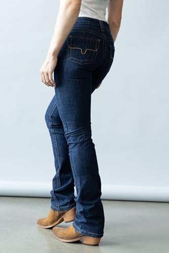 Kimes Ranch Women's Betty Western Style Bootcut Mid-Rise Straight Fit Durable Shape-Saving Dark Blue Riding Jeans, 6-36 - Image 4