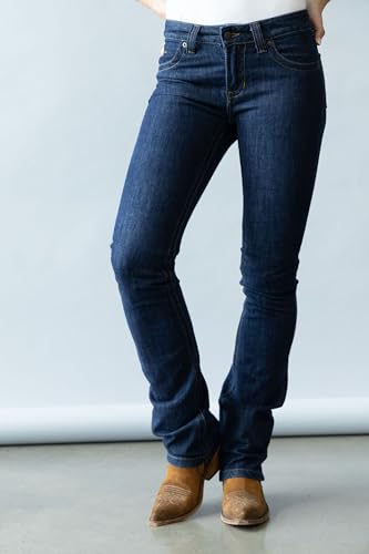 Kimes Ranch Women's Betty Western Style Bootcut Mid-Rise Straight Fit Durable Shape-Saving Dark Blue Riding Jeans, 6-36 - Image 2