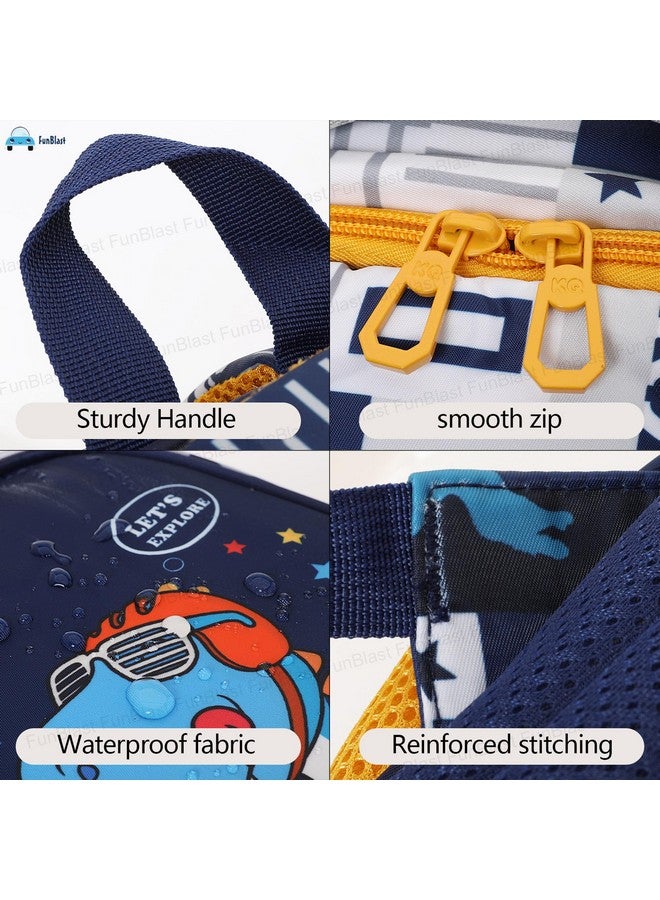 FunBlast 14" Inch Backpack for Kids Boys, Mini Bag, Toddler Backpack Preschool Nursery Bag, Small Size Lightweight Miniature Bags for Children 3 to 8 Years (DR-Blue, 36 X 27 X 15 Cm) - Image 5