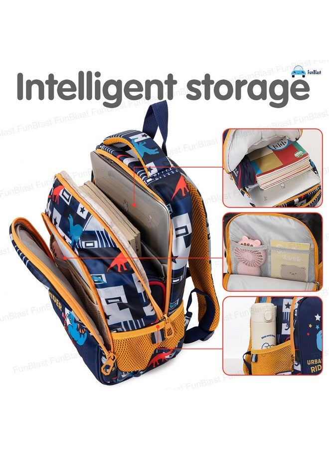 FunBlast 14" Inch Backpack for Kids Boys, Mini Bag, Toddler Backpack Preschool Nursery Bag, Small Size Lightweight Miniature Bags for Children 3 to 8 Years (DR-Blue, 36 X 27 X 15 Cm) - Image 4