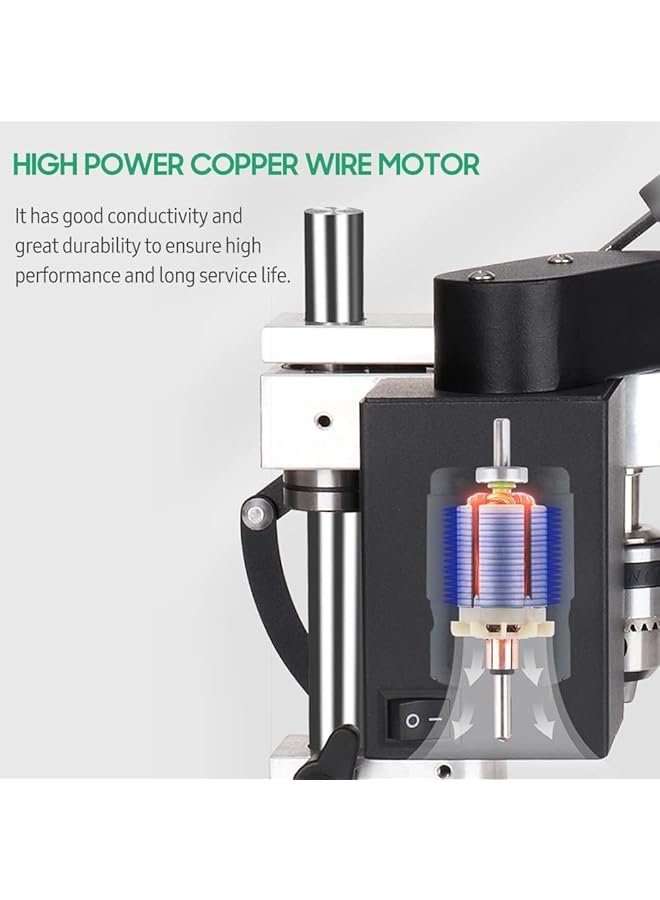 إيروريكس طقم حامل مثقاب طاولة صغير مع قضيب تمديد ملزمة وسرعة متغيرة وآلة حفر كهربائية محمولة على سطح الطاولة وطاولة عمل مثقاب دقيقة لإصلاح الخشب والبلاستيك والمعادن بنفسك - Image 2