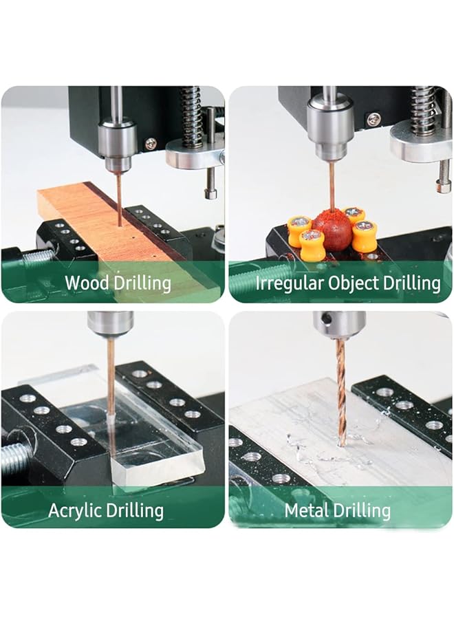 إيروريكس طقم حامل مثقاب طاولة صغير مع قضيب تمديد ملزمة وسرعة متغيرة وآلة حفر كهربائية محمولة على سطح الطاولة وطاولة عمل مثقاب دقيقة لإصلاح الخشب والبلاستيك والمعادن بنفسك - Image 4