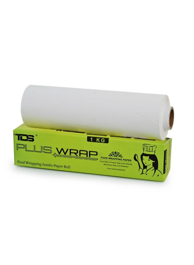 TDS Plus WRAP Plain Butter Paper for Food Wrapping (1KG) Water & Grease Resistant Biodegradable Parchment Roll Non-Stick Re-heatable Oven Safe Roll Foodsafe Packing & Serving - Image 1