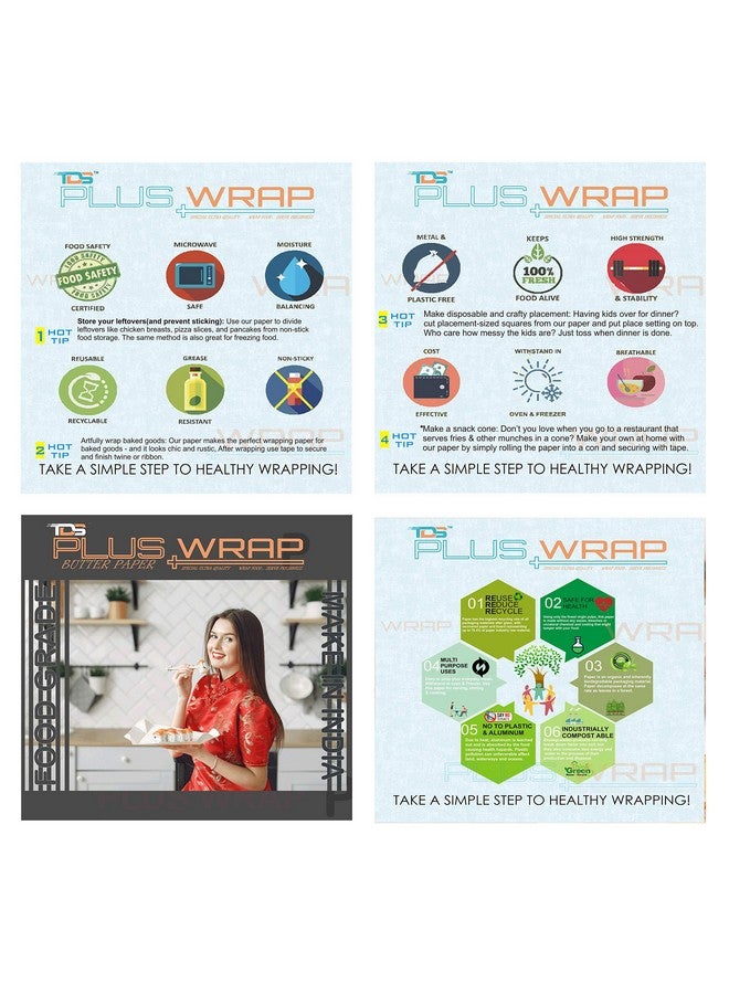 TDS Plus WRAP Plain Butter Paper for Food Wrapping (1KG) Water & Grease Resistant Biodegradable Parchment Roll Non-Stick Re-heatable Oven Safe Roll Foodsafe Packing & Serving - Image 3