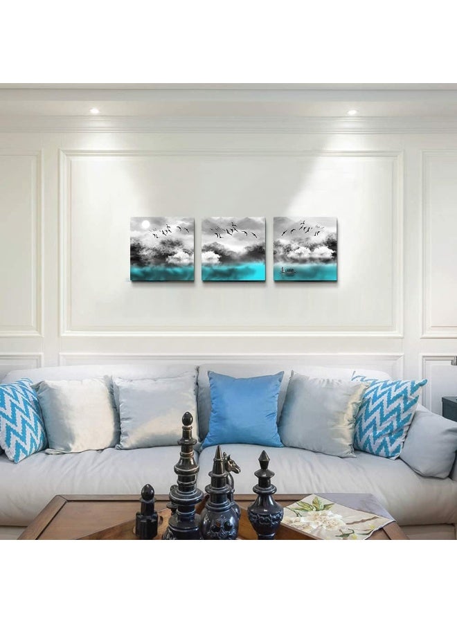 DZRWUBHS Abstract Canvas Wall Art For Bedroom Wall Decor For Living Room Modern Family Bathroom Canvas Art Kitchen Ink Landscape Abstract Pictures Artwork Wall Painting Ready To Hang Home Decorations 3 Pieces - Image 2