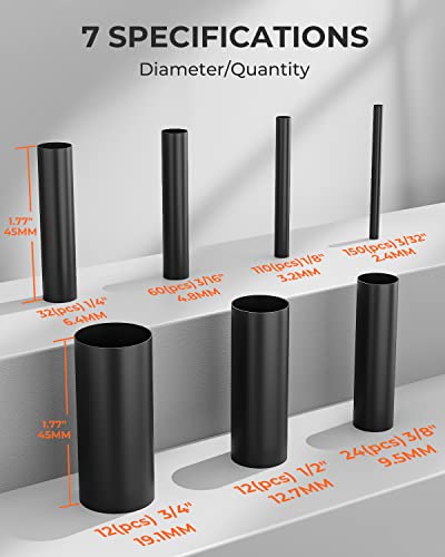 Eventronic 400 Pcs Heat Shrink Tubing Kit-3:1 Ratio Adhesive Lined,Marine Grade Shrink Wrap - Industrial Heat-Shrink Tubing - Black - Image 2