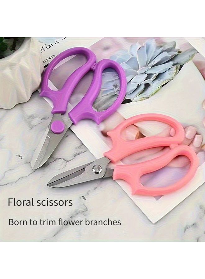 Pink Garden Shears Professional Floral Scissors For Flower Arrangements Garden Trimming Plant Pruning Fruit Picking - Image 2