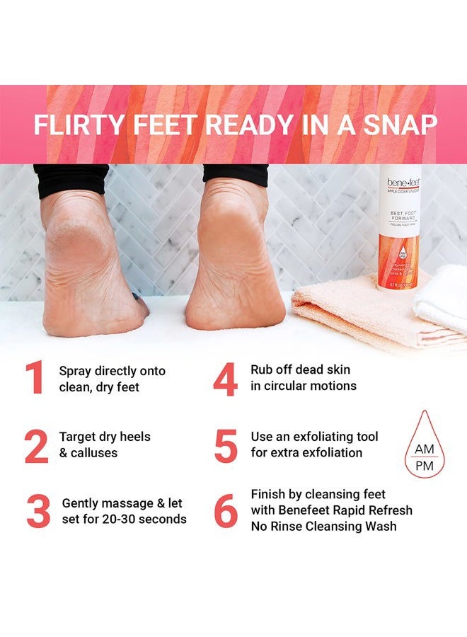 Benefeet Best Foot Forward Peeling Spray - May Help Rejuvenate + Smooth for Cracked Heels, Corns + Calluses Made w/Shea Butter, Apple Cider Vinegar + Tea Tree Oil, 6.7 oz (1 Pack) - Image 3