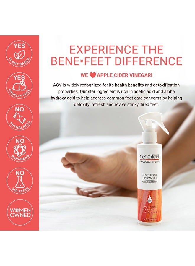 Benefeet Best Foot Forward Peeling Spray - May Help Rejuvenate + Smooth for Cracked Heels, Corns + Calluses Made w/Shea Butter, Apple Cider Vinegar + Tea Tree Oil, 6.7 oz (1 Pack) - Image 5