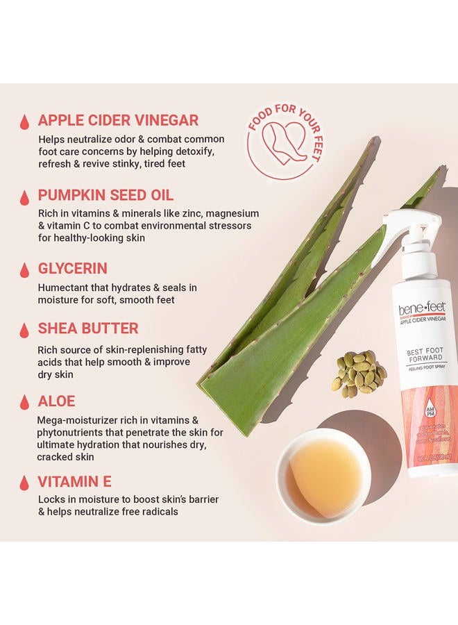 Benefeet Best Foot Forward Peeling Spray - May Help Rejuvenate + Smooth for Cracked Heels, Corns + Calluses Made w/Shea Butter, Apple Cider Vinegar + Tea Tree Oil, 6.7 oz (1 Pack) - Image 2