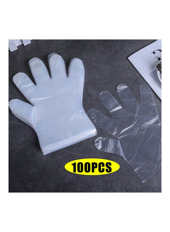 قفازات للاستخدام مرة واحدة 100 قطعة شفاف - Image 4