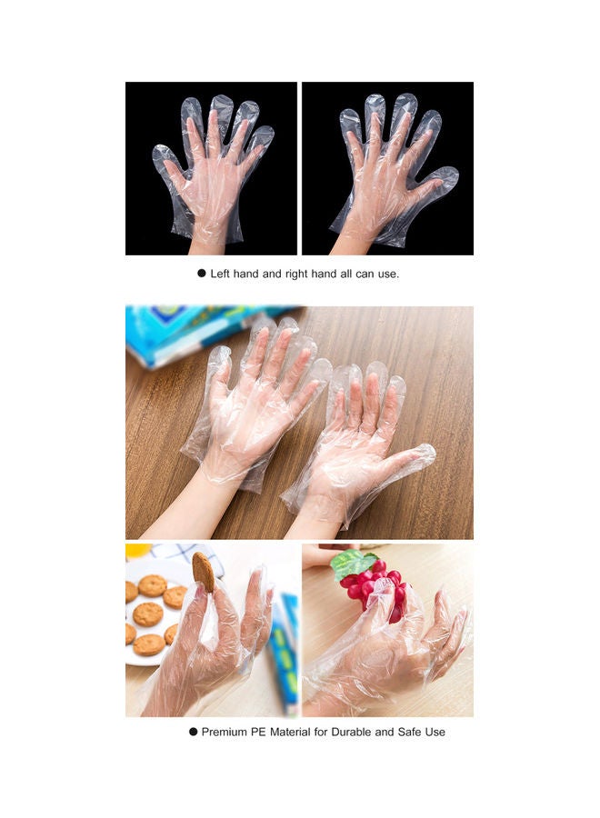 قفازات للاستخدام مرة واحدة 100 قطعة شفاف - Image 3