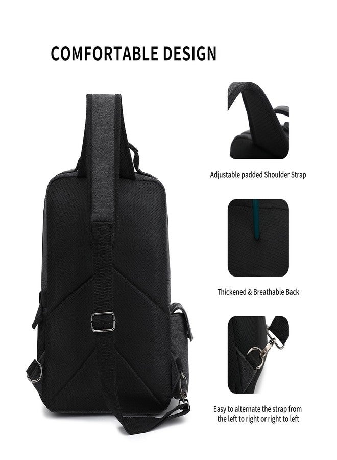 ليبر حقيبة ظهر Leaper Sling للرجال، مقاس كبير: حقيبة كتف قماشية للرجال - حزام واحد للكمبيوتر المحمول، مناسبة للمشي لمسافات طويلة، المدرسة، والاستخدام اليومي، لون أسود - Image 4