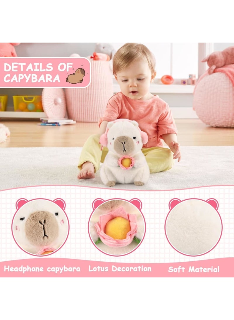 Zikra Cute Lotus Capybara Plush Kawaii Capybara Stuffed Aniamls Toys,Soft Capybara Plushies Toy Lotus Capybara Decor,Capybara Doll Pillow Gifts Birthday for Kid - Image 3
