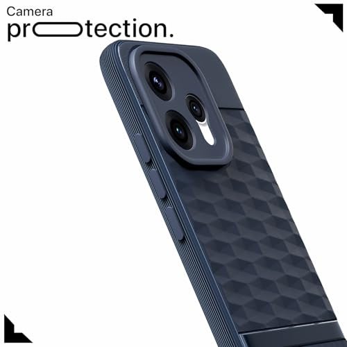 Pikkme غطاء خلفي Pikkme لهاتف Oppo Reno 15 5G حماية الكاميرا تصميم مكعب سداسي ثلاثي الأبعاد غلاف سيليكون واقي (أزرق) - Image 5