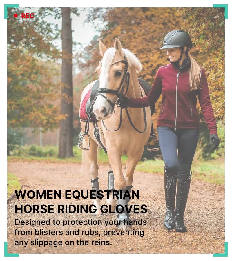 Thapower Women Horse Riding Gloves Winter Equestrian Horseback Gloves Lady Youth Girl Outdoor Star Pattern Mitts Perfect for Biking Cycling Gardening - Image 2