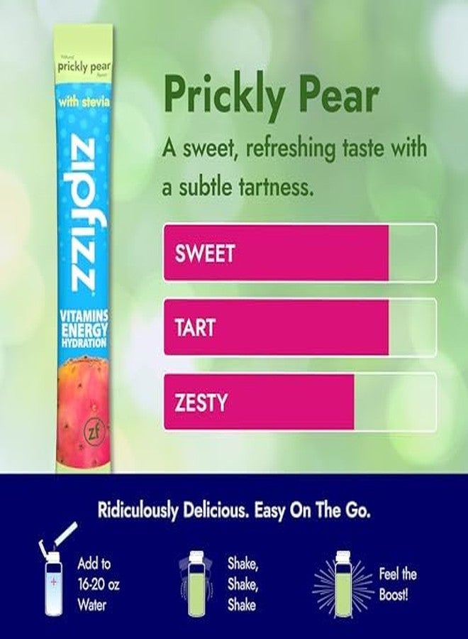 Zipfizz Stevia Energy Drink Powder, Prickly Pear, 10 Pack - 3-in-1 Sustained Energy, Rapid Hydration & Essential Vitamins - Sugar-Free, Non-Effervescent Electrolyte Drink Mix with B12 & Antioxidants - Image 5