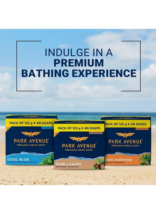 Park Avenue Premium Men’S Soaps For Bath - Pure Luxury | 125G (Pack Of 4) | Enriched With Shea Butter & Coconut Oil | Grade 1 Soap | For All Skin Types  - Image 4