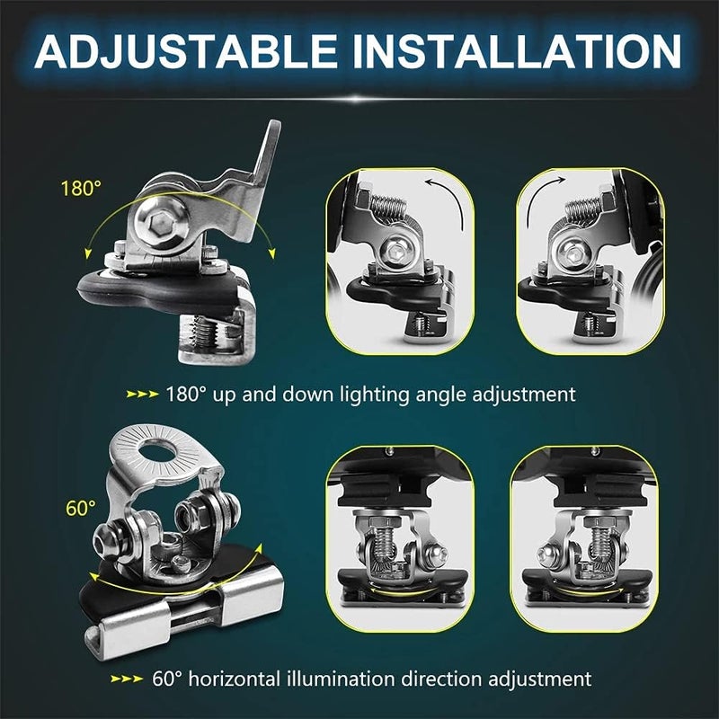 idCarAuto Led Light Bar Mounting Brackets 2Pcs Universal Adjustable Piller Hood Led Work Light Mount Bracket Clamp Holder Bar Pods 304 Stainless Steel for J-eep Truck SUV Off Road Installing Without Drilling - Image 4