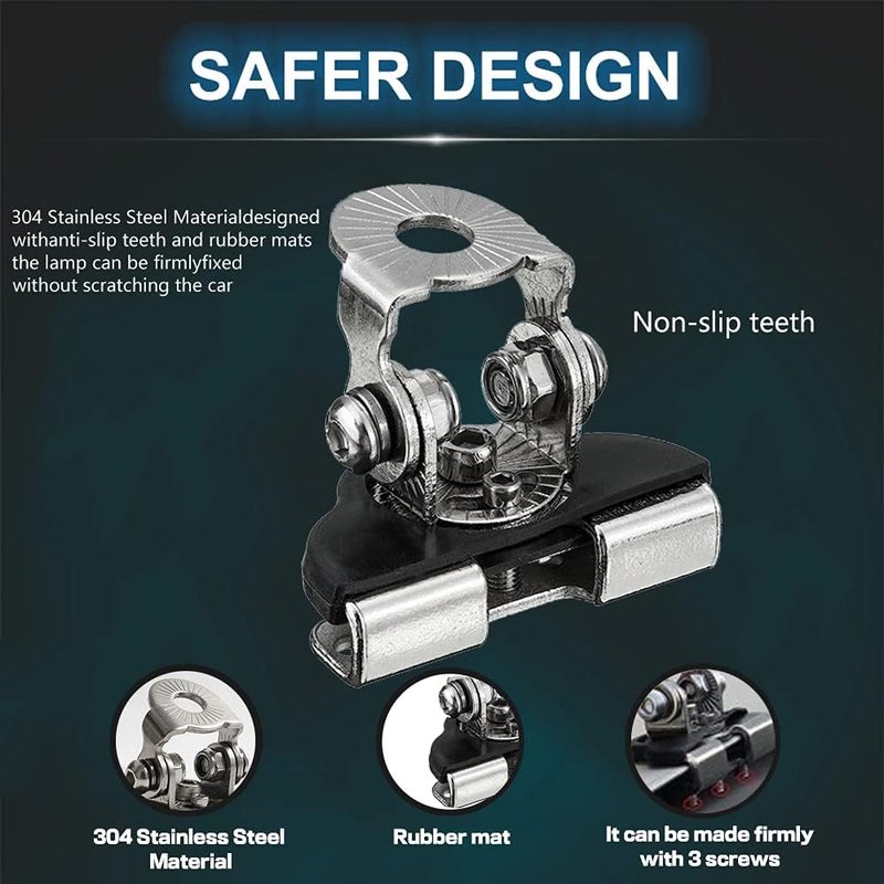 idCarAuto Led Light Bar Mounting Brackets 2Pcs Universal Adjustable Piller Hood Led Work Light Mount Bracket Clamp Holder Bar Pods 304 Stainless Steel for J-eep Truck SUV Off Road Installing Without Drilling - Image 2