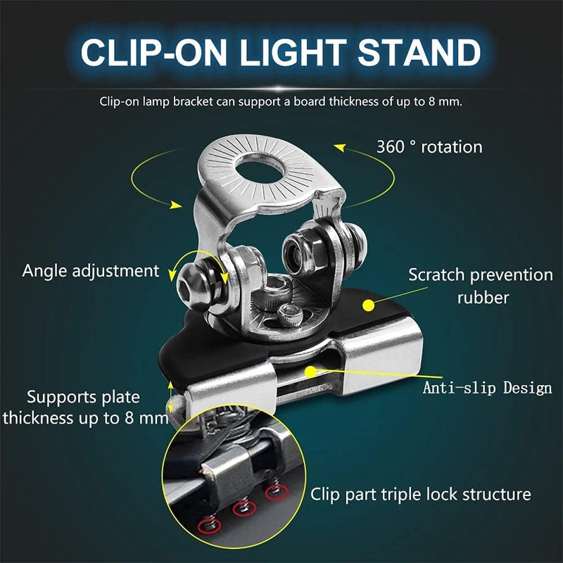 idCarAuto Led Light Bar Mounting Brackets 2Pcs Universal Adjustable Piller Hood Led Work Light Mount Bracket Clamp Holder Bar Pods 304 Stainless Steel for J-eep Truck SUV Off Road Installing Without Drilling - Image 5