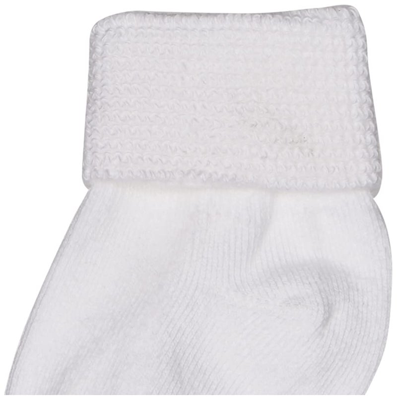 Jefferies Socks baby boys Newborn Turn Cuff Bootie 6 Pair Pack infant and toddler socks, White, 3-12 Months US - Image 2