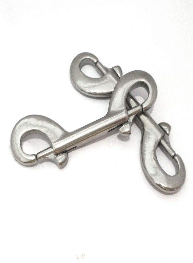 keehui Pair of 316 SS Marine Grade 4-1/2''(115MM) Double Ended Bolt Snap Hook Double End Snap Trigger Chain Diving Clips for Water Bucket/Dog Leash/Pet Feed Bucket/Pet Hammock (Silver) - Image 5