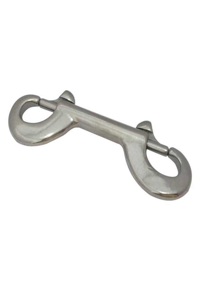 keehui Pair of 316 SS Marine Grade 4-1/2''(115MM) Double Ended Bolt Snap Hook Double End Snap Trigger Chain Diving Clips for Water Bucket/Dog Leash/Pet Feed Bucket/Pet Hammock (Silver) - Image 3