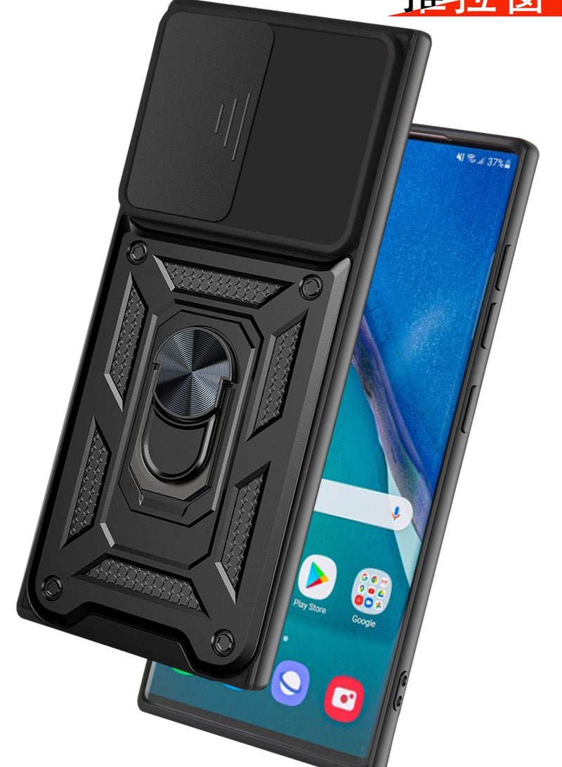 Case Cover Shockproof Windows Protective Case with Camera Protection and Metal Ring Compatible with Samsung Galaxy Note 20 Ultra (Black) - Image 5