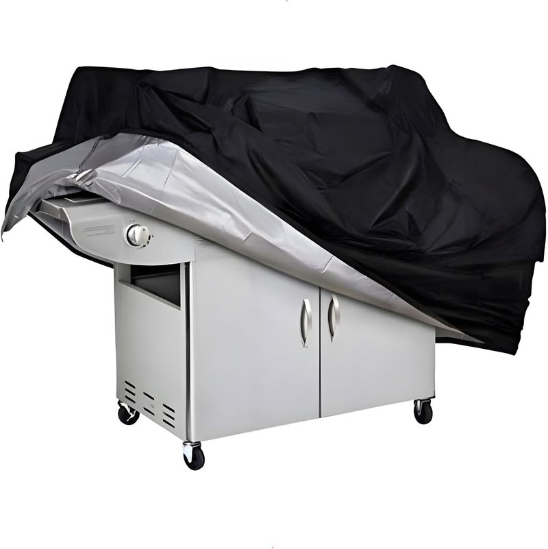 Aputue Grill Cover, Patio Barbecue Grill Cover for Char Broil, 210D Oxford Gas Barbecue Cover for Outdoor and Indoor Dustproof Storage, Gas Smoker Cover with Adjustable Drawstring for Most Grills - Image 1