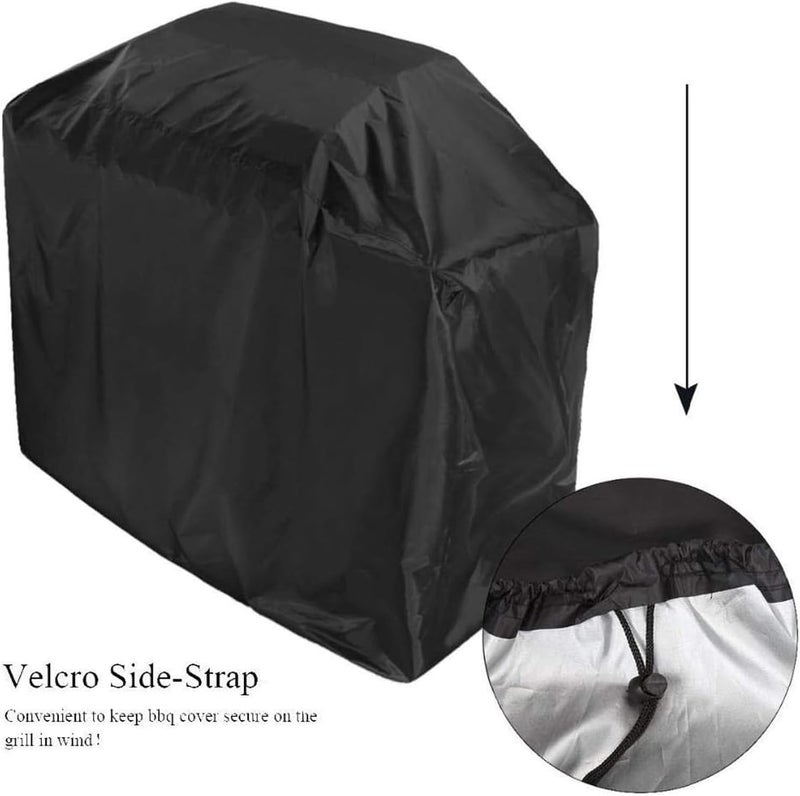 Aputue Grill Cover, Patio Barbecue Grill Cover for Char Broil, 210D Oxford Gas Barbecue Cover for Outdoor and Indoor Dustproof Storage, Gas Smoker Cover with Adjustable Drawstring for Most Grills - Image 4