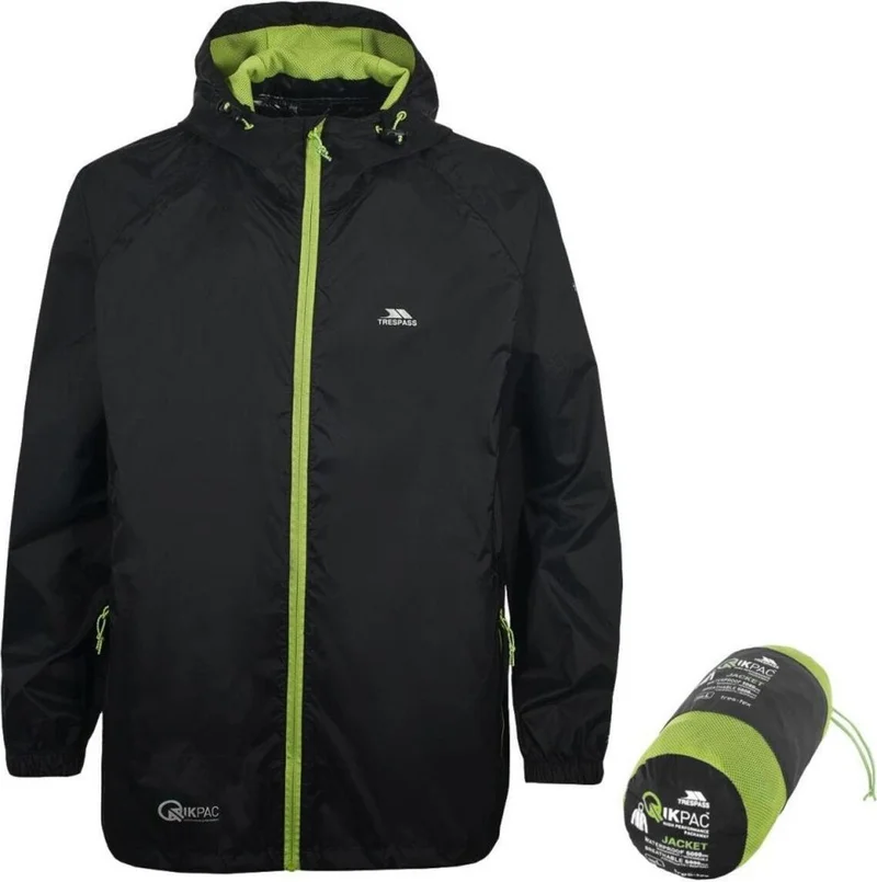 تريسباس Qıkpac x - Unisex Packaway Jkt TP75 Unisex Black Coat UAJKRATR0001-BLK