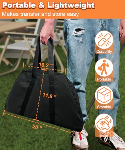 Mondazie Outdoor Fire Pit — 17 Inch Portable with Storage Bag for Camping, Patio Heating, Picnic and BBQ, Trapezoid Vertical Hollow, Black - Image 5