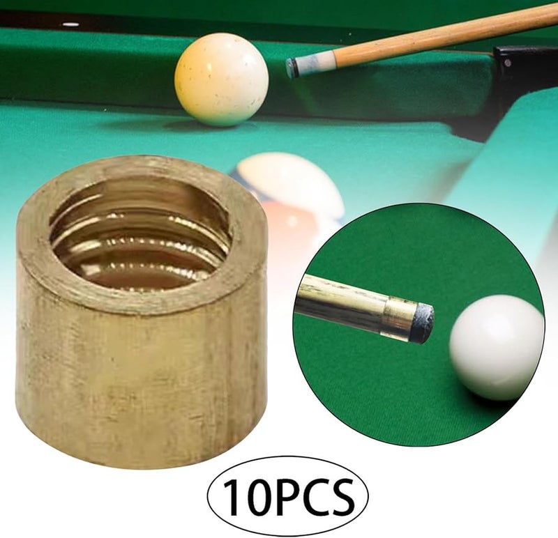 Copper Billiard Cue Ferrules 10 Pieces DIY Snooker Pool Cue Stick Accessories - Image 4