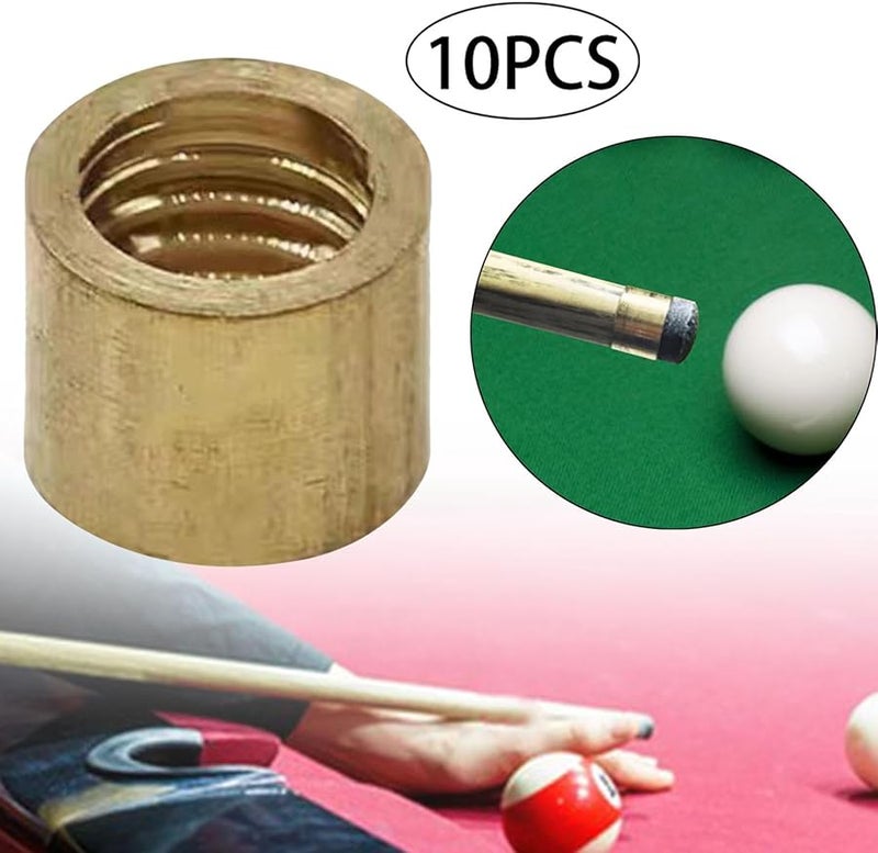 Copper Billiard Cue Ferrules 10 Pieces DIY Snooker Pool Cue Stick Accessories - Image 5
