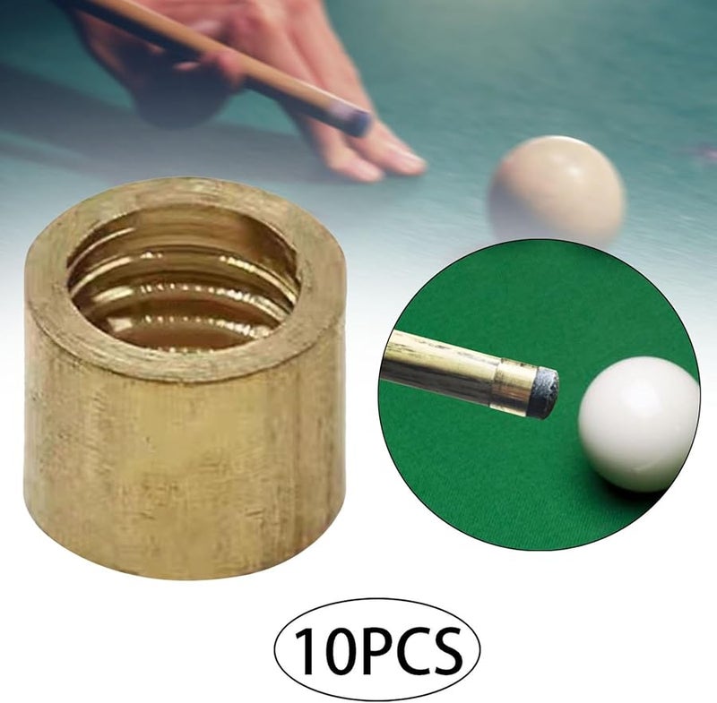 Copper Billiard Cue Ferrules 10 Pieces DIY Snooker Pool Cue Stick Accessories - Image 3