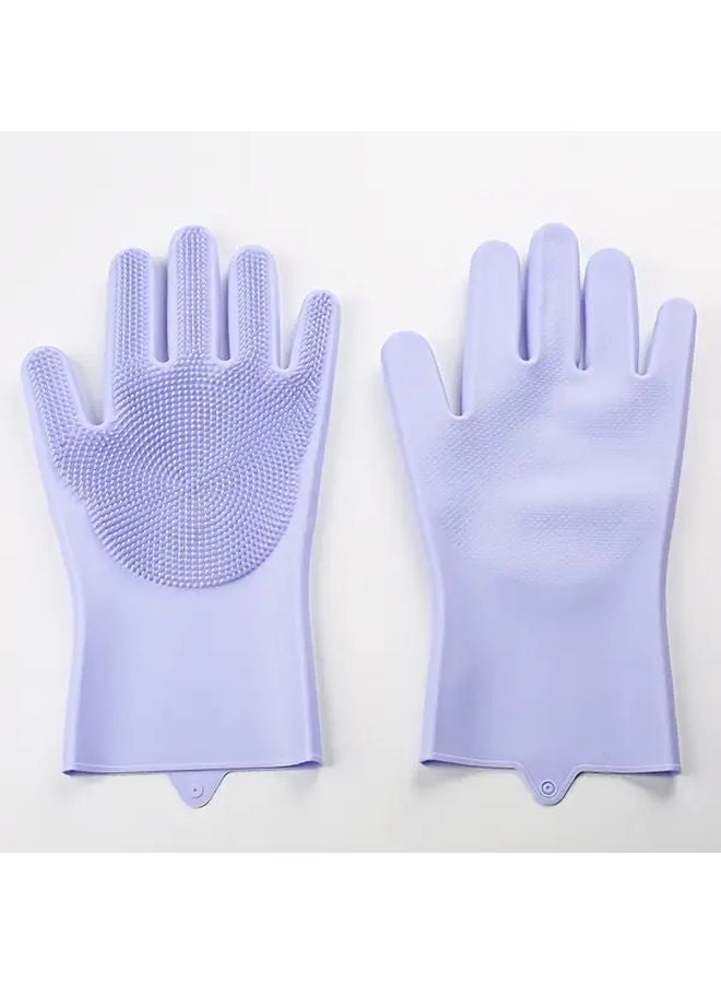 Purple Kitchen Cleaning Gloves Durable Silicone For Pet Bathing Toilet Cleaning - Image 1