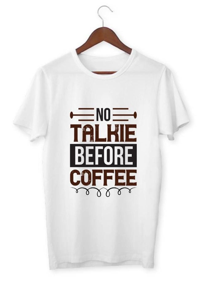 تي شيرت رجالي مطبوع لا تخاطب قبل القهوة