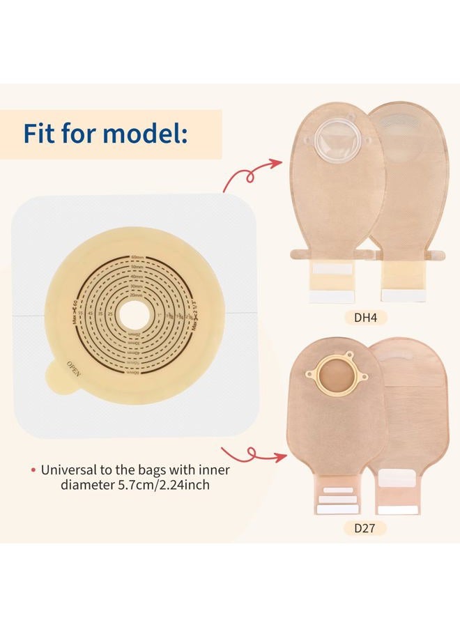 DERAYMI 10 Pack Skin Barriers for Two Piece Colostomy Bags, Ostomy Barrier with Non-Woven Border, Cut-to-Fit, 60mm Max - Image 4