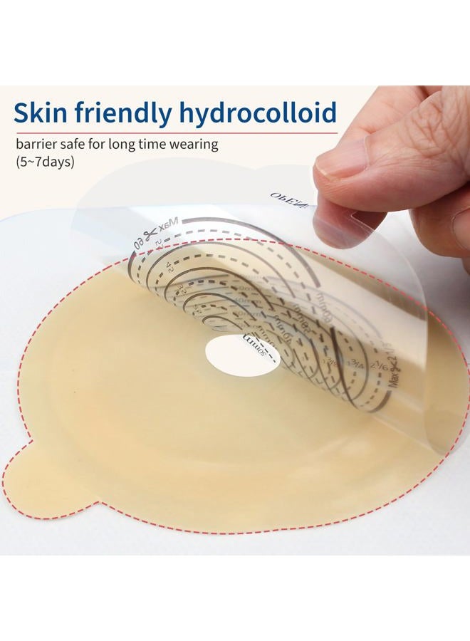 DERAYMI 10 Pack Skin Barriers for Two Piece Colostomy Bags, Ostomy Barrier with Non-Woven Border, Cut-to-Fit, 60mm Max - Image 2