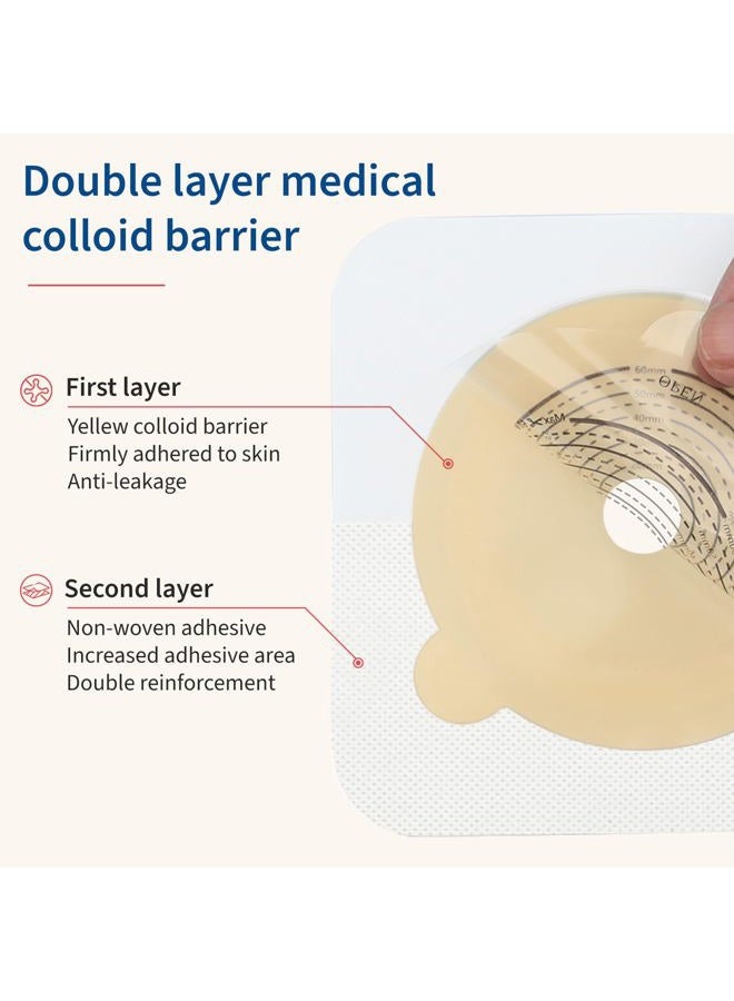 DERAYMI 10 Pack Skin Barriers for Two Piece Colostomy Bags, Ostomy Barrier with Non-Woven Border, Cut-to-Fit, 60mm Max - Image 3