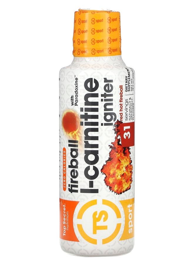 Top Secret Nutrition Sport Fireball with Paradoxine LCarnitine Igniter Red Hot Fireball 16 fl oz (459 ml) 