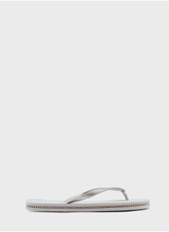 Glitter Strap And Gem Sole Flip Flop