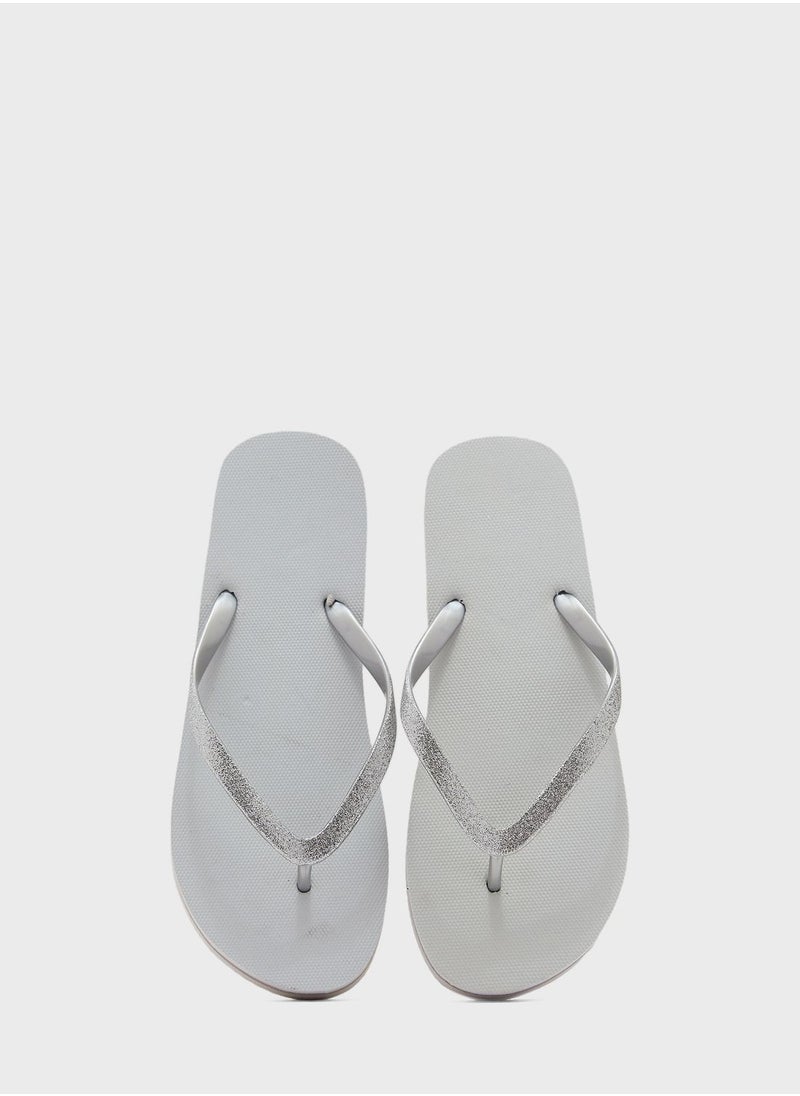 Ginger - Glitter Strap And Gem Sole Flip Flop - Image 1