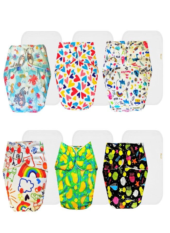حفاضات دمبلدو القماشية الممتازة مع حشوة قطنية (عبوة من 6) | مضادة للحساسية | مانعة للتسرب | سريعة الجفاف | تغيير حفاضات بدون قلق | من 3 أشهر إلى 3 سنوات | للجنسين - Image 1
