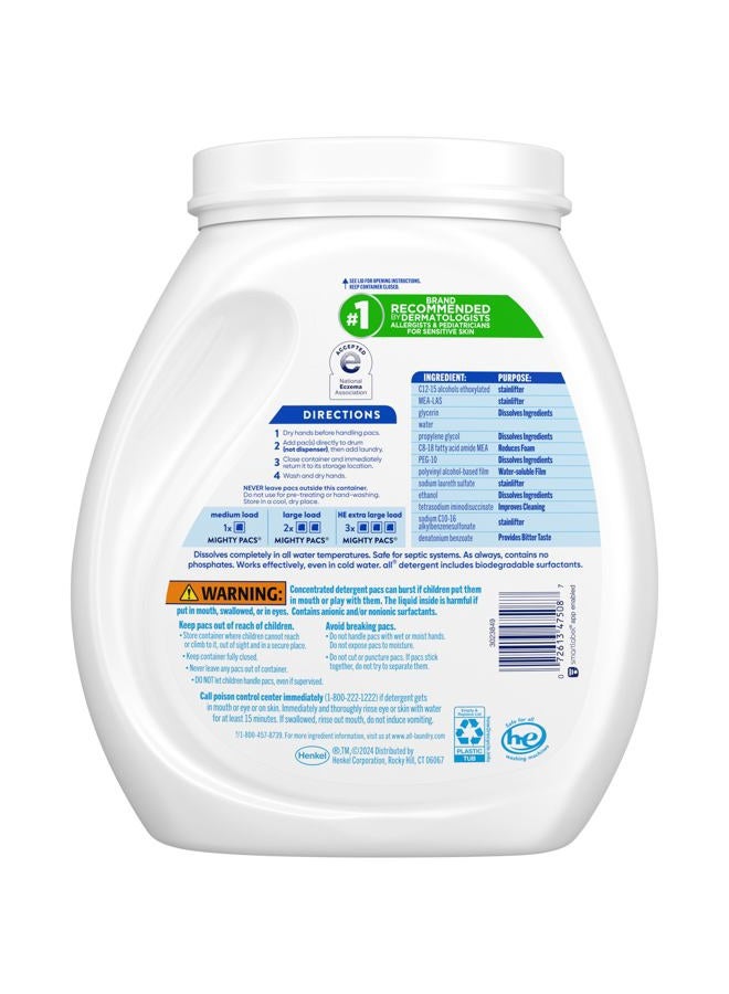 All Free Clear Mighty Pacs Laundry Detergent, for Sensitive Skin, Unscented and Dye Free, 80 Count - Image 5