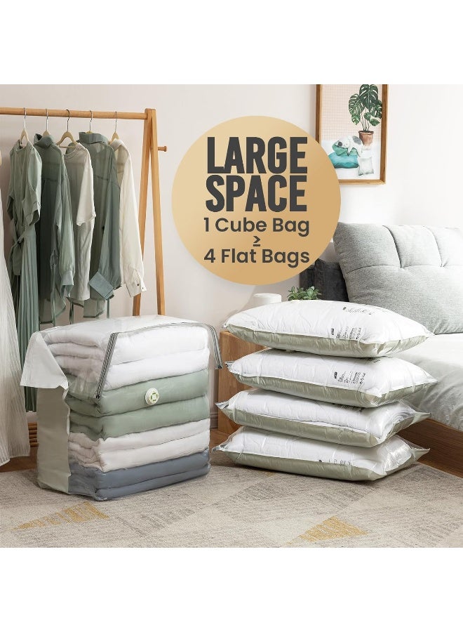 TAILI Vacuum Storage Bags 4 Pack Space Saver Bag Super Jumbo Cube 40x28x18x18 Inch Extra Large & Wider Vacuum Sealed Storage Bag for Bedding Comforter Quilt Space Bags Vacuum Bags - Image 2