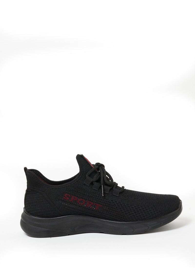 Cobblerz - Cobblerz Men's Lace-up Low Top Sneakers Black Red - Image 1